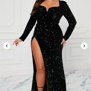 Elegant Black Sequin Gown